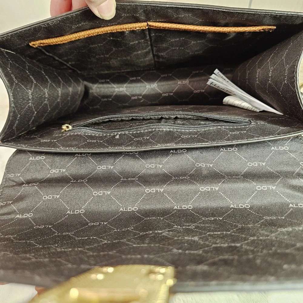 Aldo Handbag Satchel Croc‎ Embossed Adj Crossbody Strap Office Core Capsule
